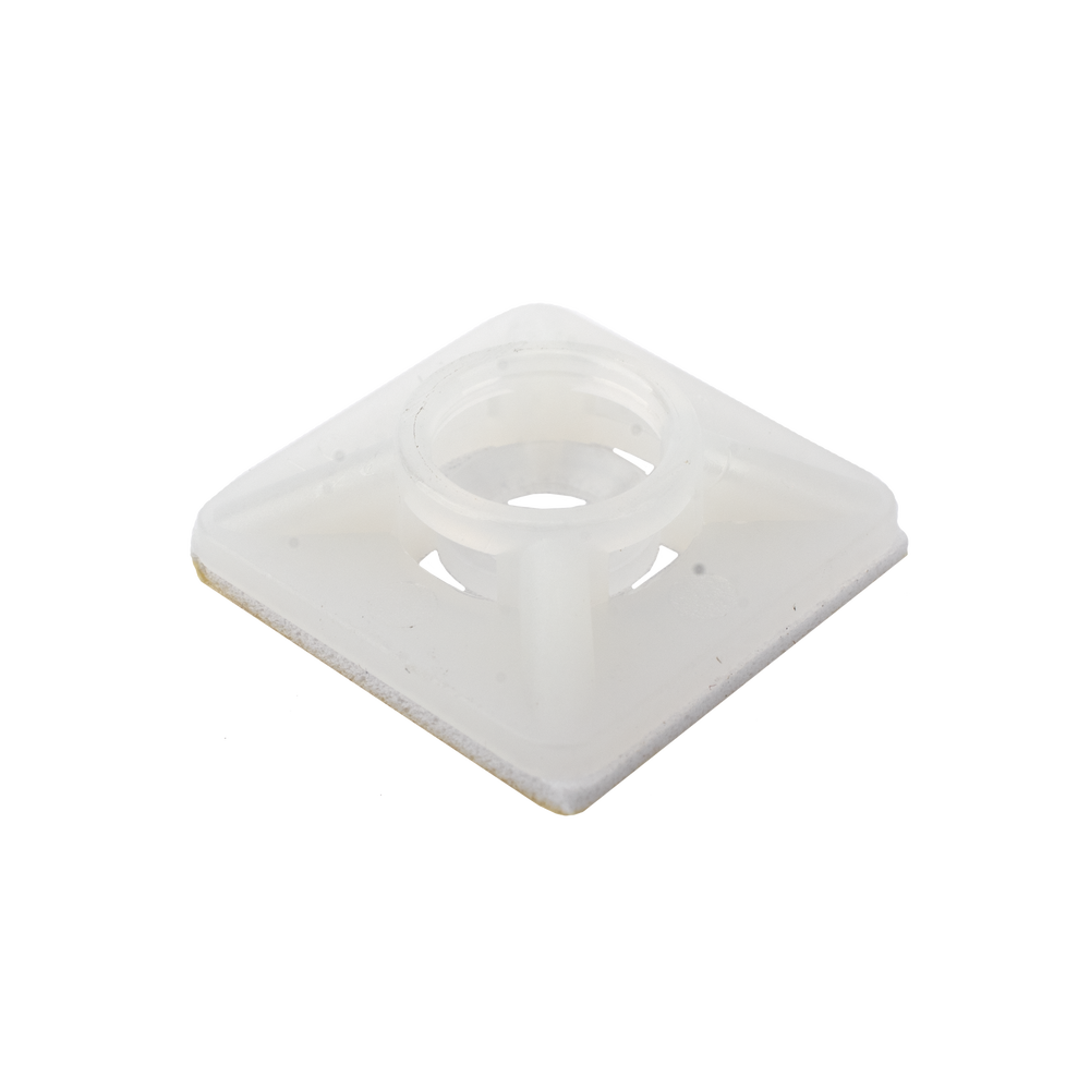 Base Autoadherible para Cinchos Práctica y Eficiente para la Organización y Fijación de Cables, Fabricada en Nylon Resistente y de Color Natural con una Medida de 19x19 mm, Paquete con 100 Piezas (4210-00001) - Imagen 6