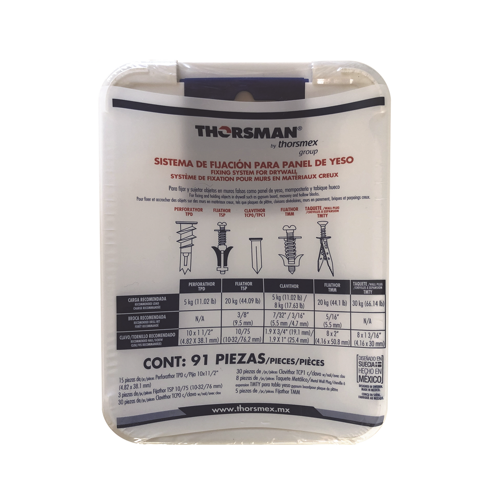 Kit para Sistemas de Fijación en Yeso, Muros Falsos, Tabique hueco, Uso en interiores (91 piezas) - Imagen 2