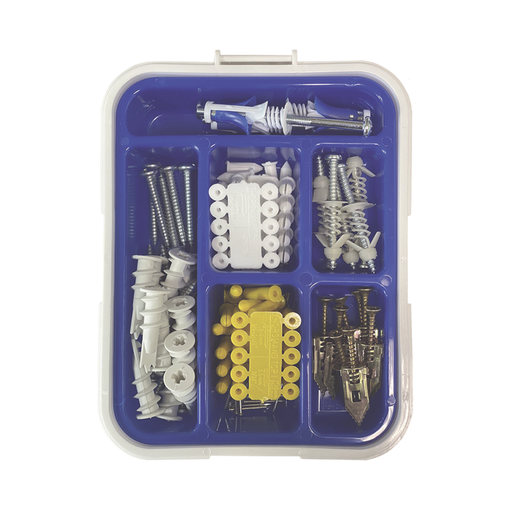 Kit para Sistemas de Fijación en Yeso, Muros Falsos, Tabique hueco, Uso en interiores (91 piezas) - Imagen 4