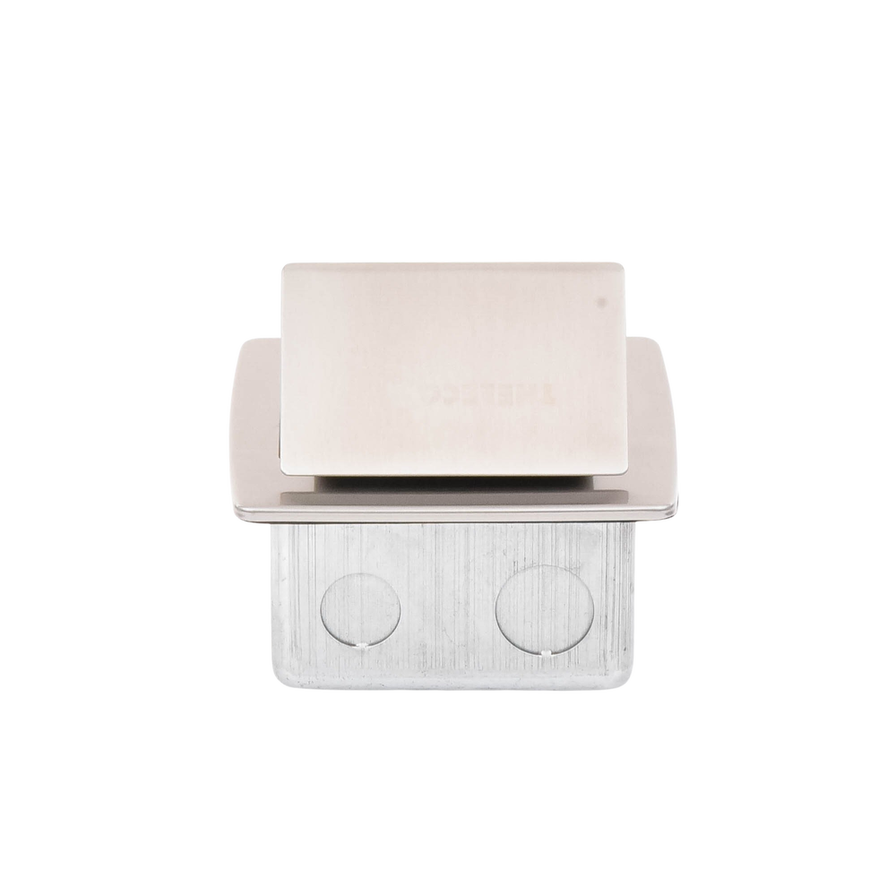 Mini Caja de Piso Rectangular en Acero Inoxidable con 2 Contactos Eléctricos (11000-21201) - Imagen 3