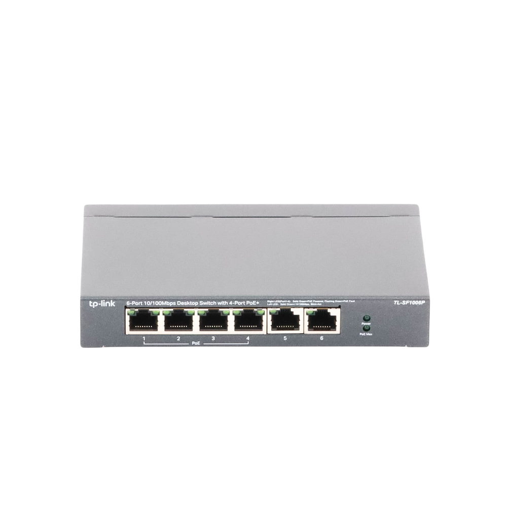 Switch PoE no Administrable de escritorio / 6 puertos 10/100 Mbps / 4 puertos PoE af/at / Presupuesto 67 W / Modo Extensor hasta 250 m / Calidad video prioritaria - Imagen 3