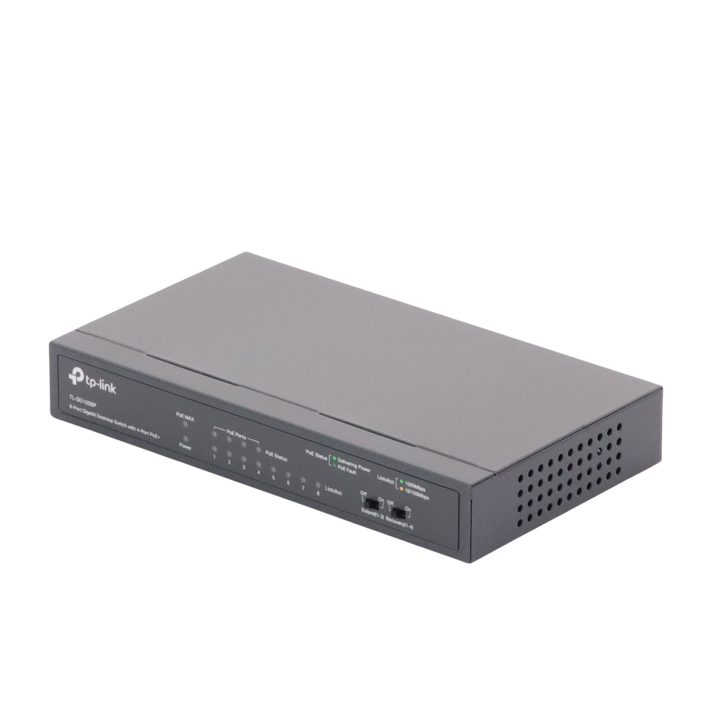 Switch Gigabit PoE+ no administrable de 8 puertos 10/100/1000 Mbps, solo 4 puertos PoE, para escritorio - Imagen 5