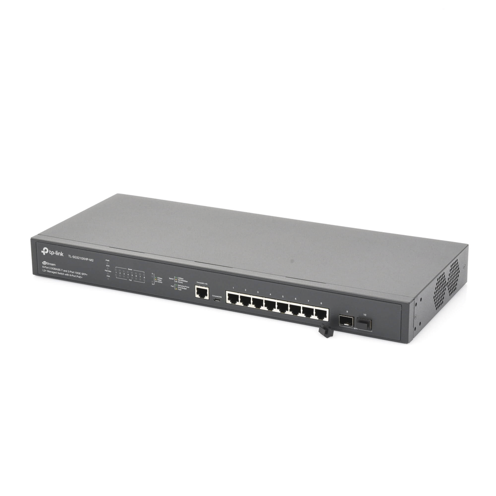 Switch L2+ Omada PoE+ / 8 Puertos PoE+ MultiGigabit 2.5G / 2 Puertos SFP+ 10G / 2 Puertos Consola (RJ45 y microUSB) / Administración Centralizada Omada o Stand-Alone / Multicast IGMP / Presupuesto PoE 240W / Montaje en Rack / (SG3210XHPM2) - Imagen 3