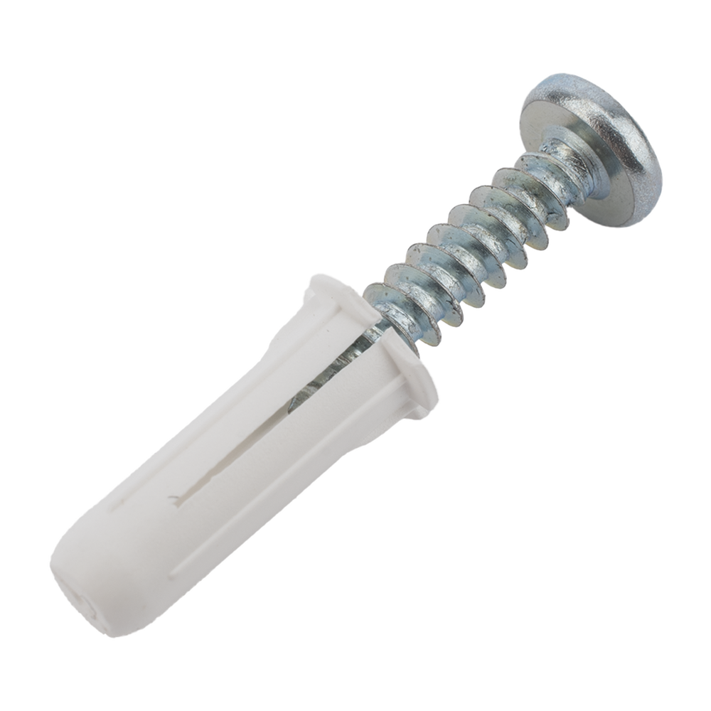 Paquete de 20 taquetes blancos 3/4" y 20 tornillos 8mm x 3/4" (1101-05002) - Imagen 5