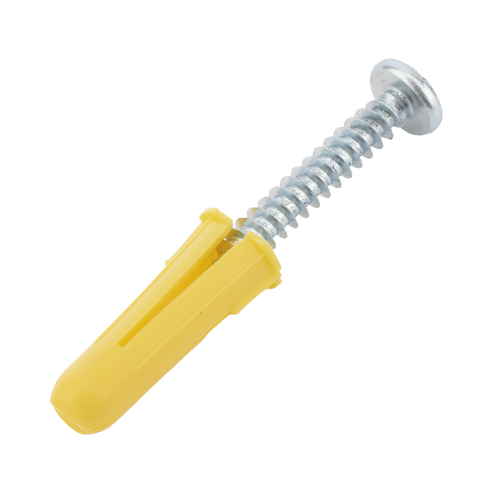 Paquete de 20 taquetes amarillo 1" y 20 tornillos 8mm x 1" - Imagen 6