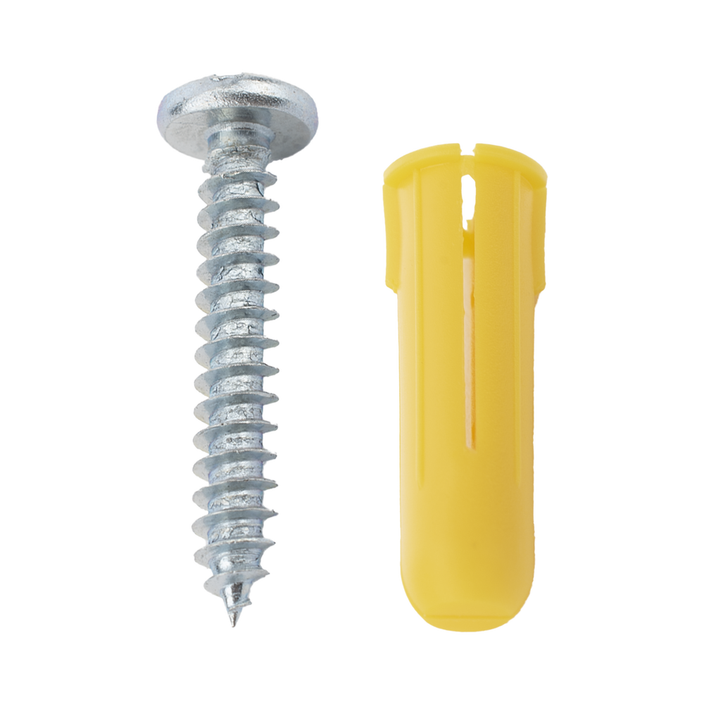 Paquete de 20 taquetes amarillo 1" y 20 tornillos 8mm x 1" - Imagen 8