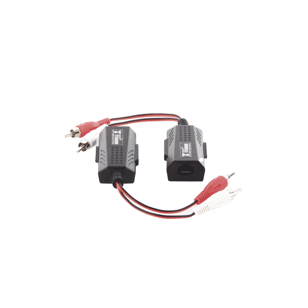 Balun Extensor de Audio Analogo Estereo RCA a RJ45 / Distancia 800 Metros (2625 Pies) / Cable CAT5-6 / Conector 100% Cobre / Protección TVS, Calidad Premium