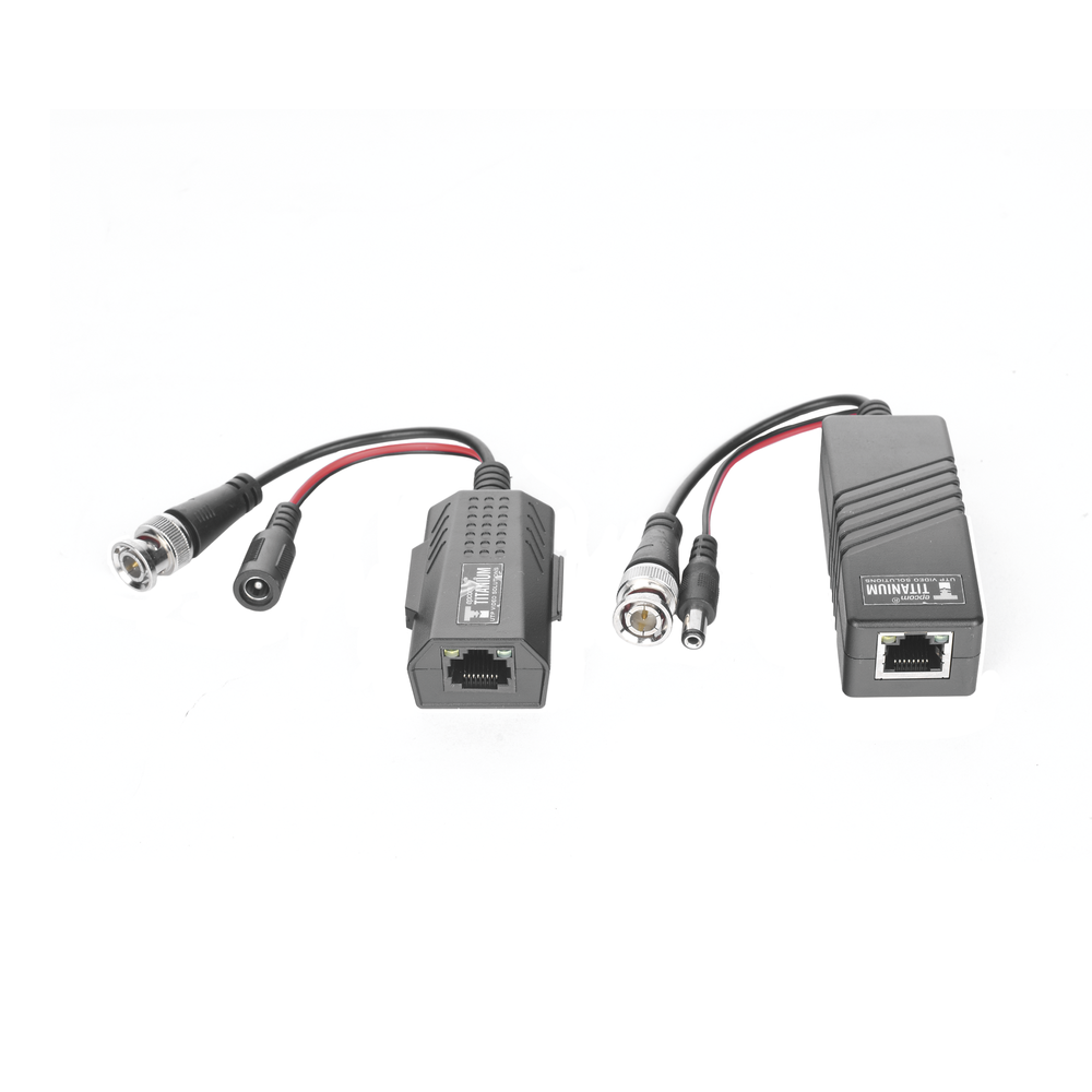 Kit de transceptores activos TURBO HD. Convierte 36/24 Vcc a 12 Vcc regulados, a través de cable  UTP Cat5e / 6. Transmision de 200 m (Revisar tabla de resoluciones )
