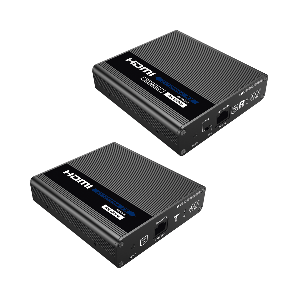 Kit Extensor HDMI hasta 700 metros con Conexión en Cascada / 4K @ 60 Hz/ 70 metros PTP con Cat 6, 6a y 7 / IPCOLOR / CERO LATENCIA / SIN COMPRIMIR / Salida Loop / IR bidireccional / Puerto S/PDIF / Soporta ARC / Soporta 10 TT-676-Rx. - Imagen 3
