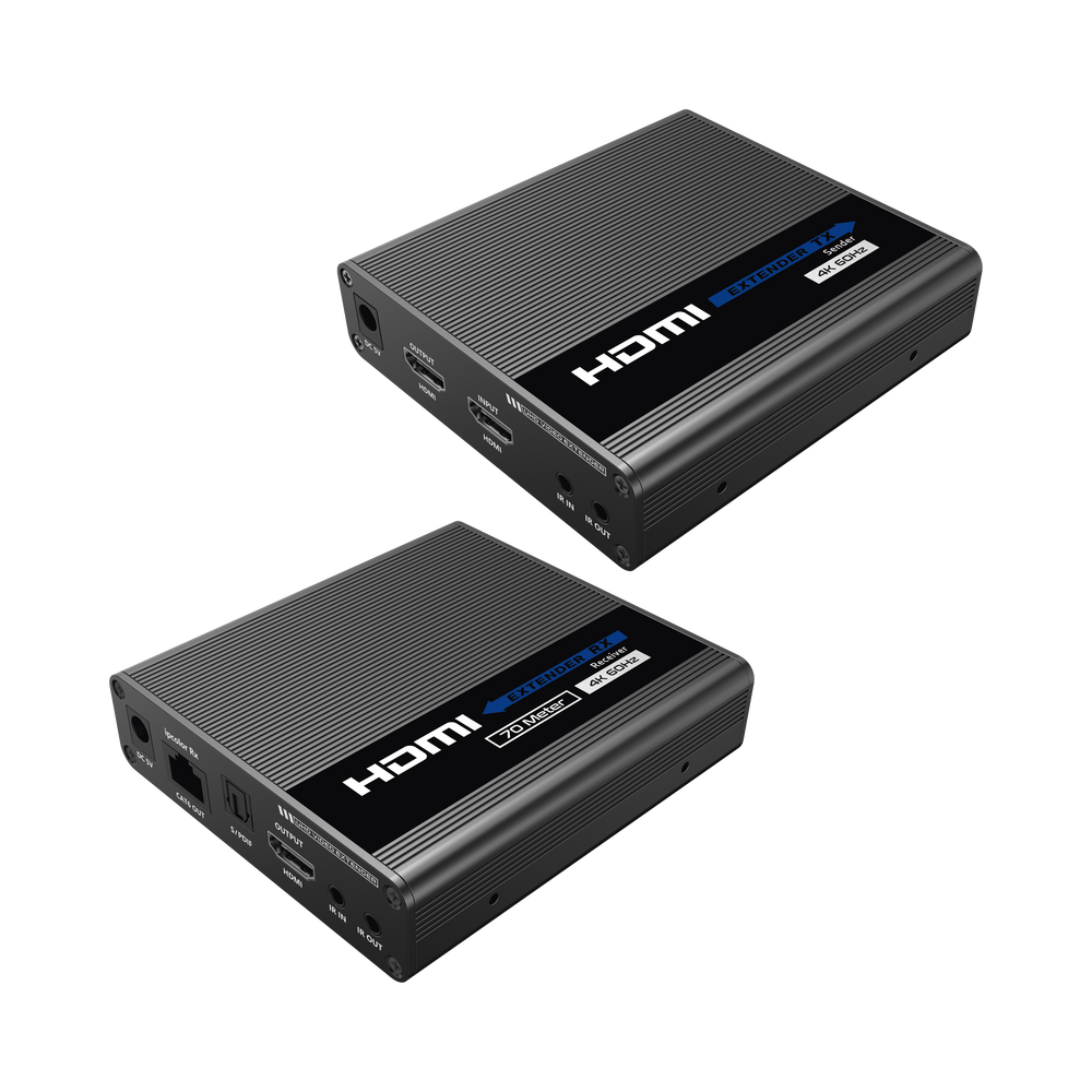 Kit Extensor HDMI hasta 700 metros con Conexión en Cascada / 4K @ 60 Hz/ 70 metros PTP con Cat 6, 6a y 7 / IPCOLOR / CERO LATENCIA / SIN COMPRIMIR / Salida Loop / IR bidireccional / Puerto S/PDIF / Soporta ARC / Soporta 10 TT-676-Rx. - Imagen 4