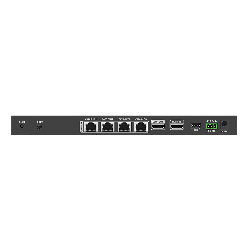 Kit Divisor y Extensor HDMI | 1x4 | Hasta 70 m |Resolución 4K @ 60 Hz | Cat 6/6a/7 | IPCOLOR | CERO LATENCIA | EDID | RS232 | Salida Loop / PoC - Imagen 4