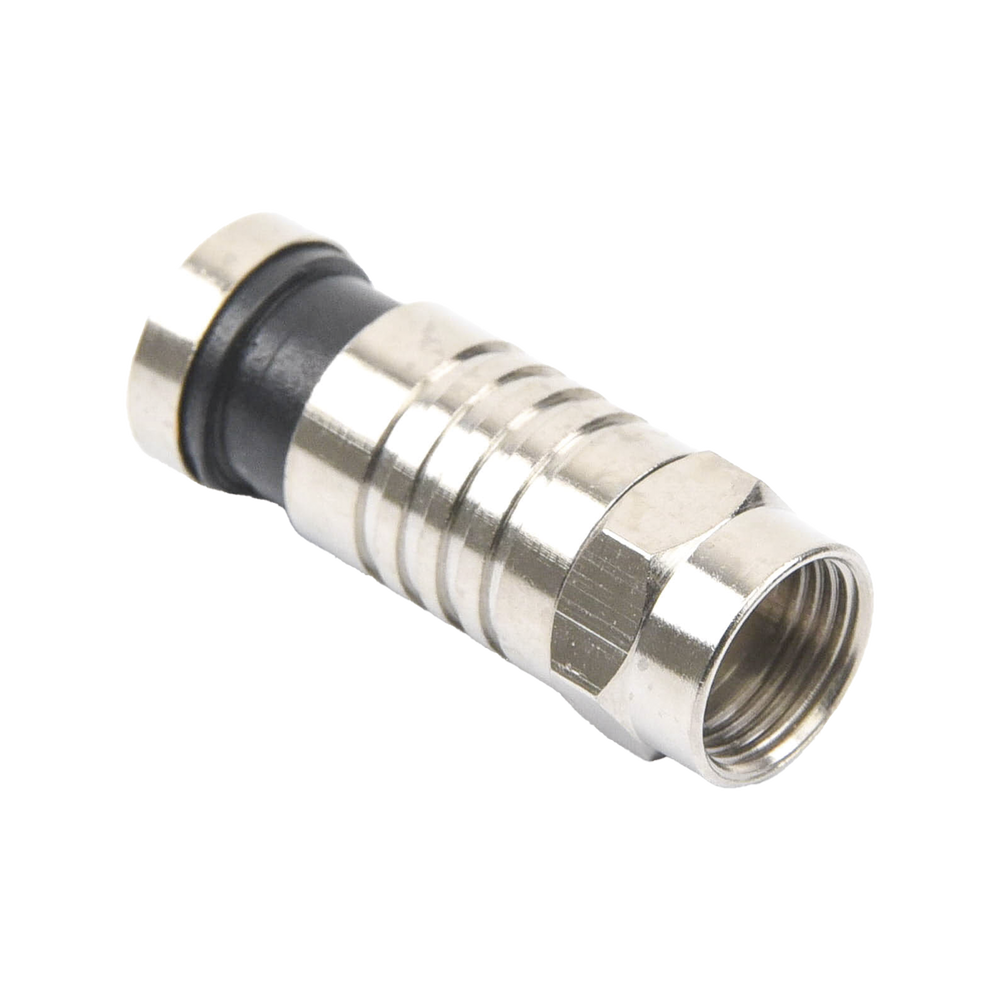Conector F Macho de Compresión para cable RG-59, Cuerpo de Bronce Niquelado. - Imagen 3