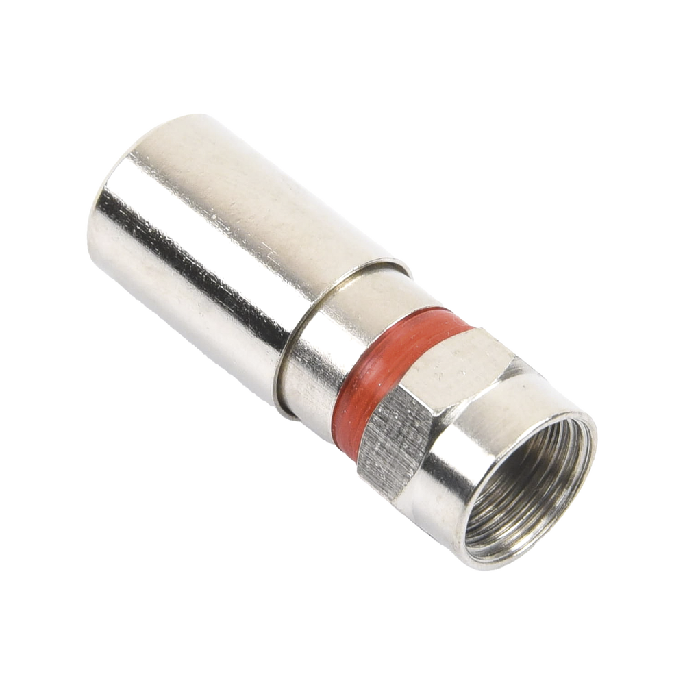 Conector F Macho de Compresión, Metálico para cable RG-59, Cuerpo de Bronce Niquelado. - Imagen 3