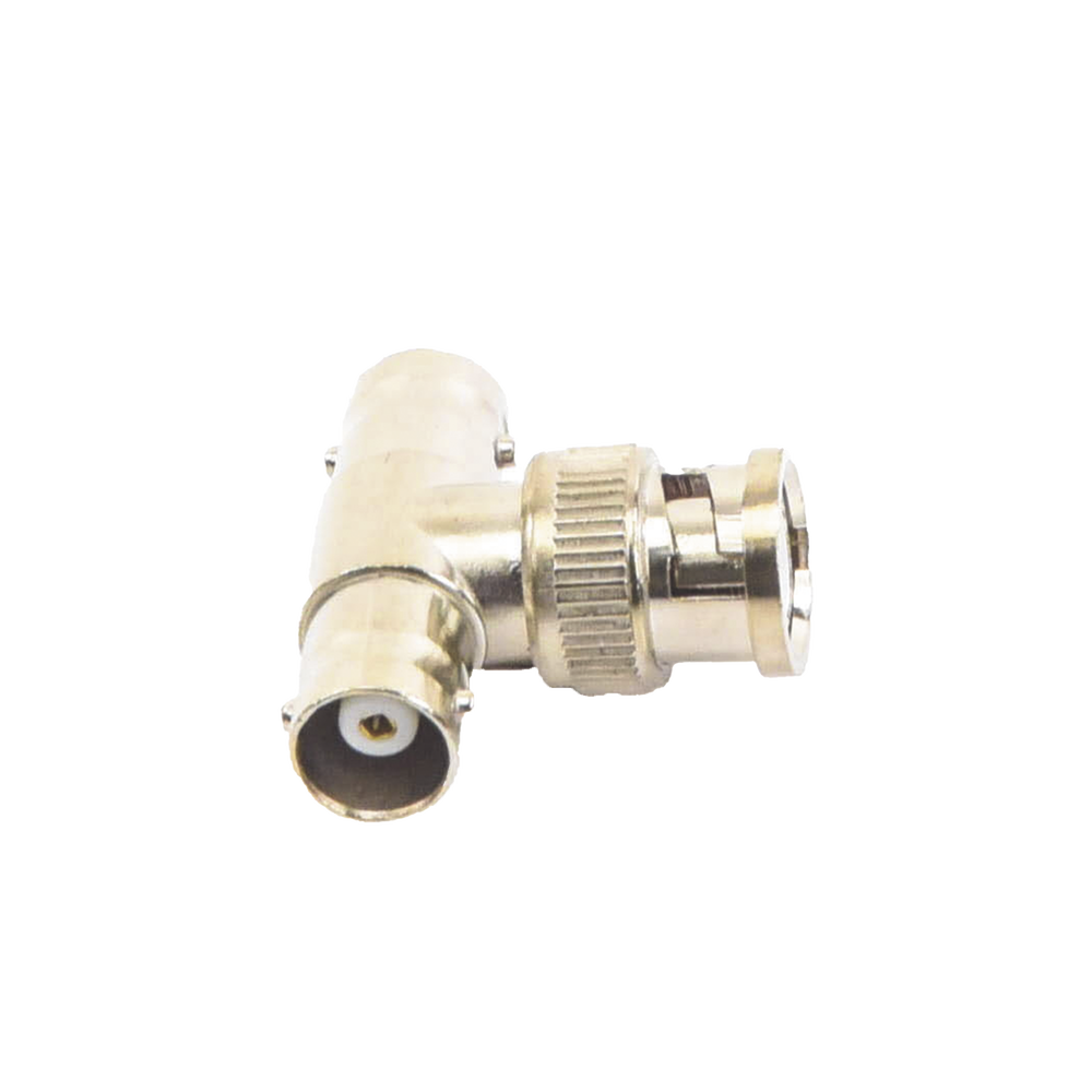 Adaptador en T para 75 Ohm de Conector BNC Macho a Doble BNC Hembra, Níquel/ Oro/ Teflón. - Imagen 3