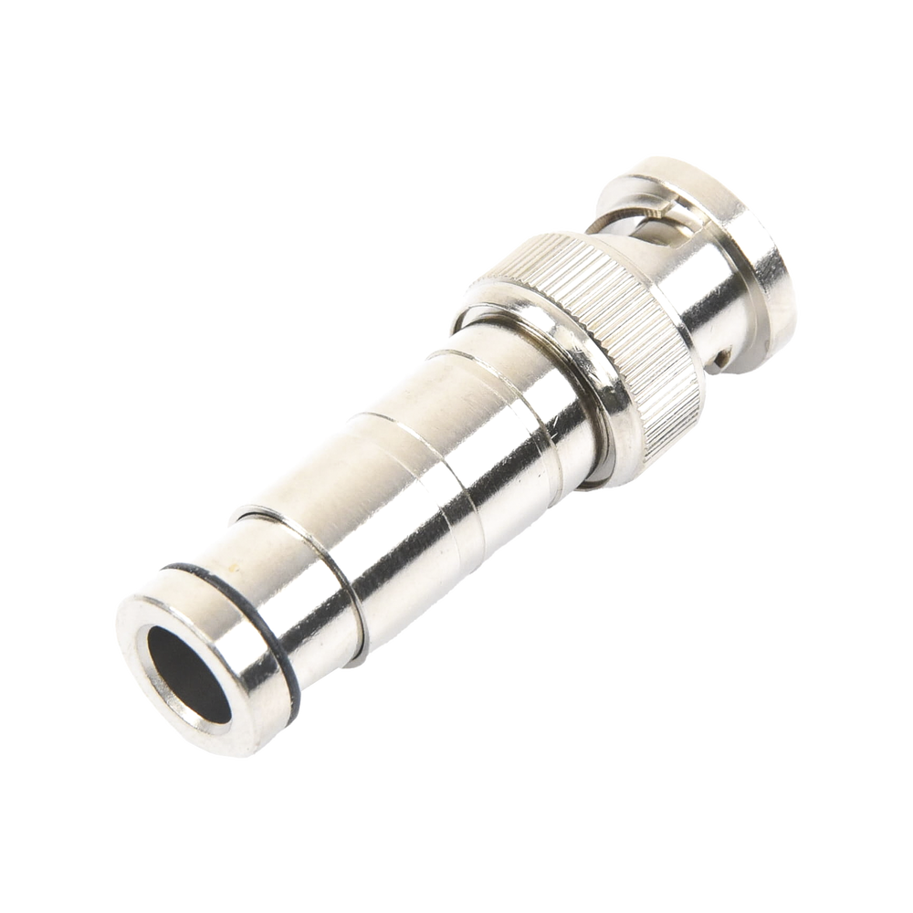Conector BNC Macho en 75 Ohm, de Compresión Axial para Cable Coaxial RG-59/U, Níquel/ Oro/ Politetrafluoroetileno. - Imagen 4