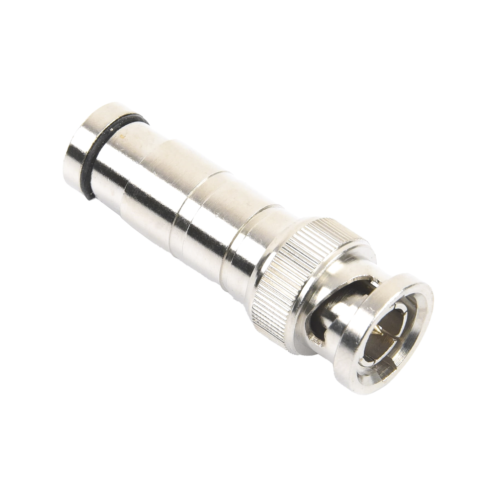 Conector BNC Macho en 75 Ohm, de Compresión Axial para Cable Coaxial RG-59/U, Níquel/ Oro/ Politetrafluoroetileno. - Imagen 3