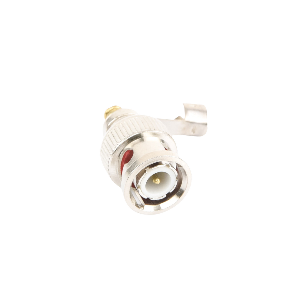 Conector BNC macho en 75 Ohm, para cable coaxial RG-59 / Con base de alivio negra de PVC, Níquel/ Oro/ PTFE. - Imagen 4