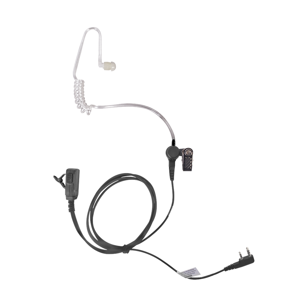 Micrófono - audífono de tubo acústico transparente de grado médico con conector de dos pines para KENWOOD Y TXPRO