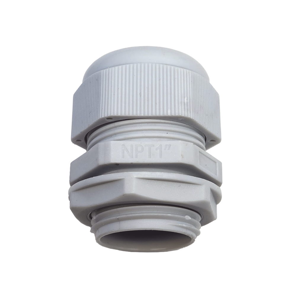 Conector Plástico Blanco Tipo Glándula para Rosca NPT 1" - Imagen 4