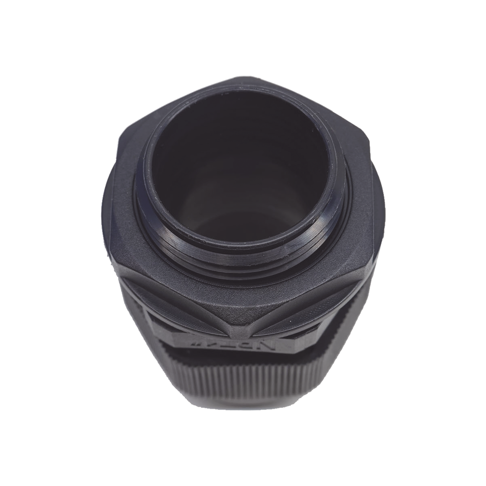 Conector Plástico Negro Tipo Glándula para Rosca NPT 1" - Imagen 4