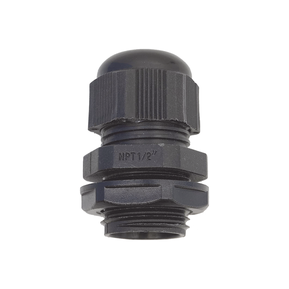 Conector Plástico Negro Tipo Glándula para Rosca NPT 1/2" - Imagen 3
