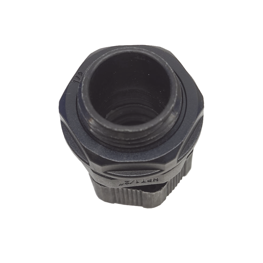 Conector Plástico Negro Tipo Glándula para Rosca NPT 1/2" - Imagen 4