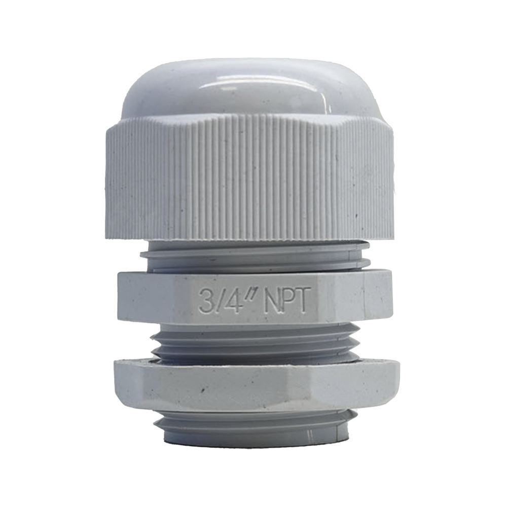 Conector Plástico Blanco Tipo Glándula para Rosca NPT 3/4" - Imagen 4
