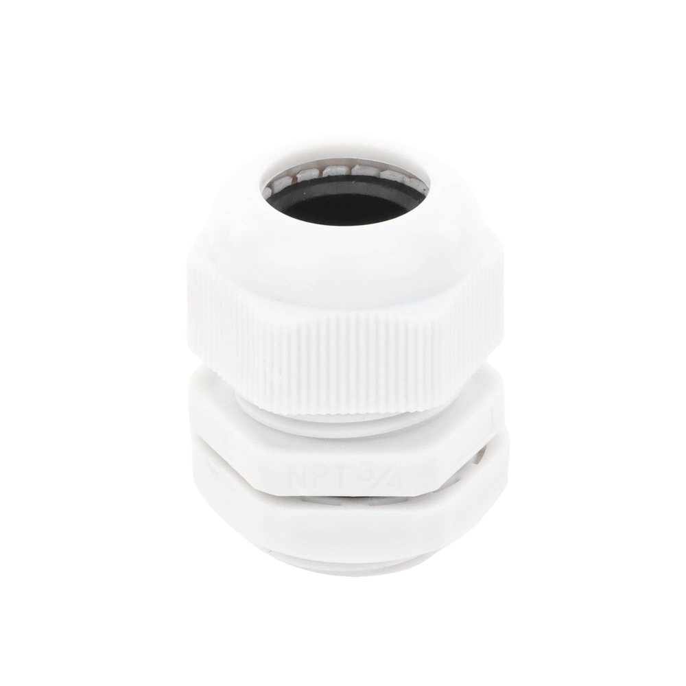 Conector Plástico Blanco Tipo Glándula para Rosca NPT 3/4" - Imagen 6