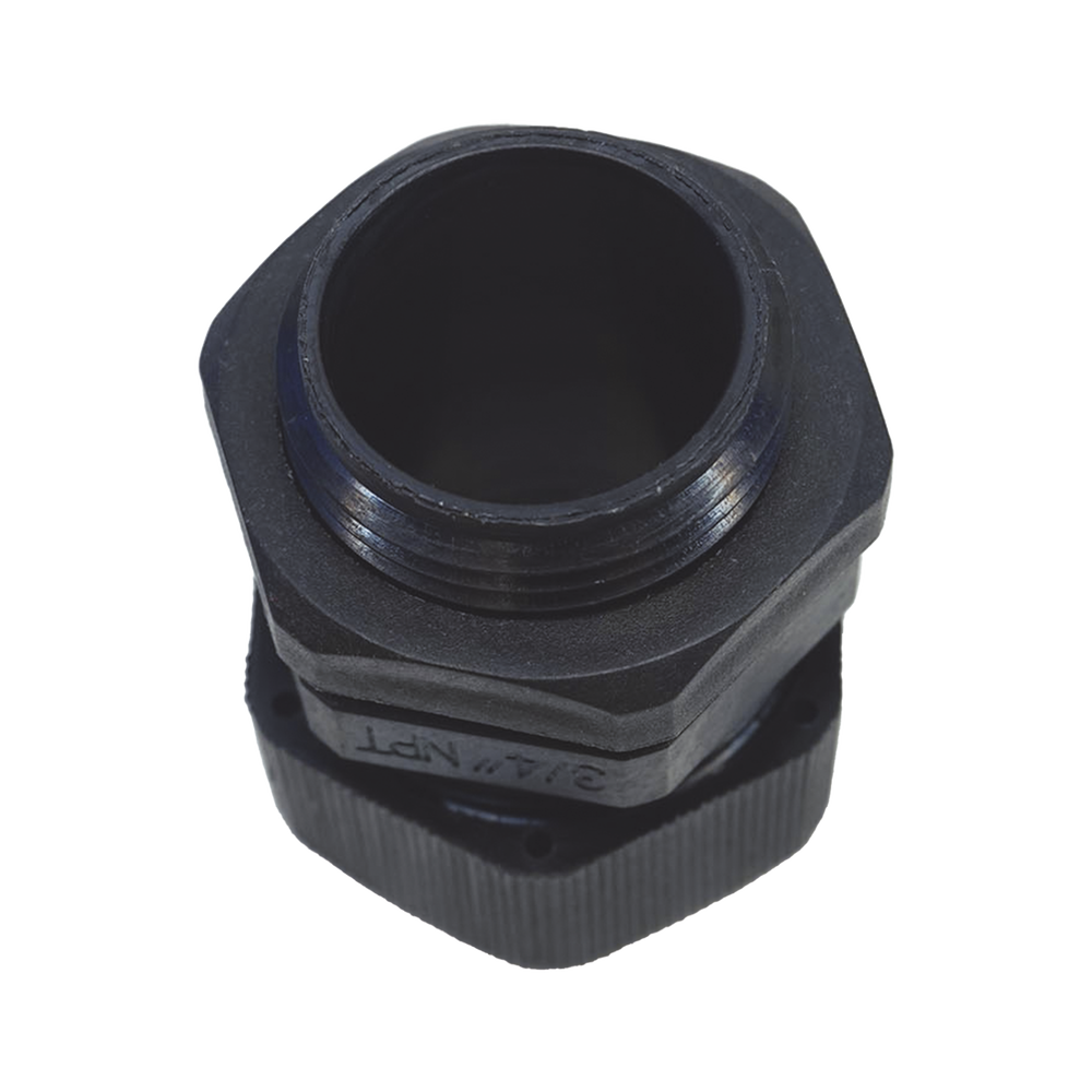 Conector Plástico Negro Tipo Glándula para Rosca NPT 3/4" - Imagen 3
