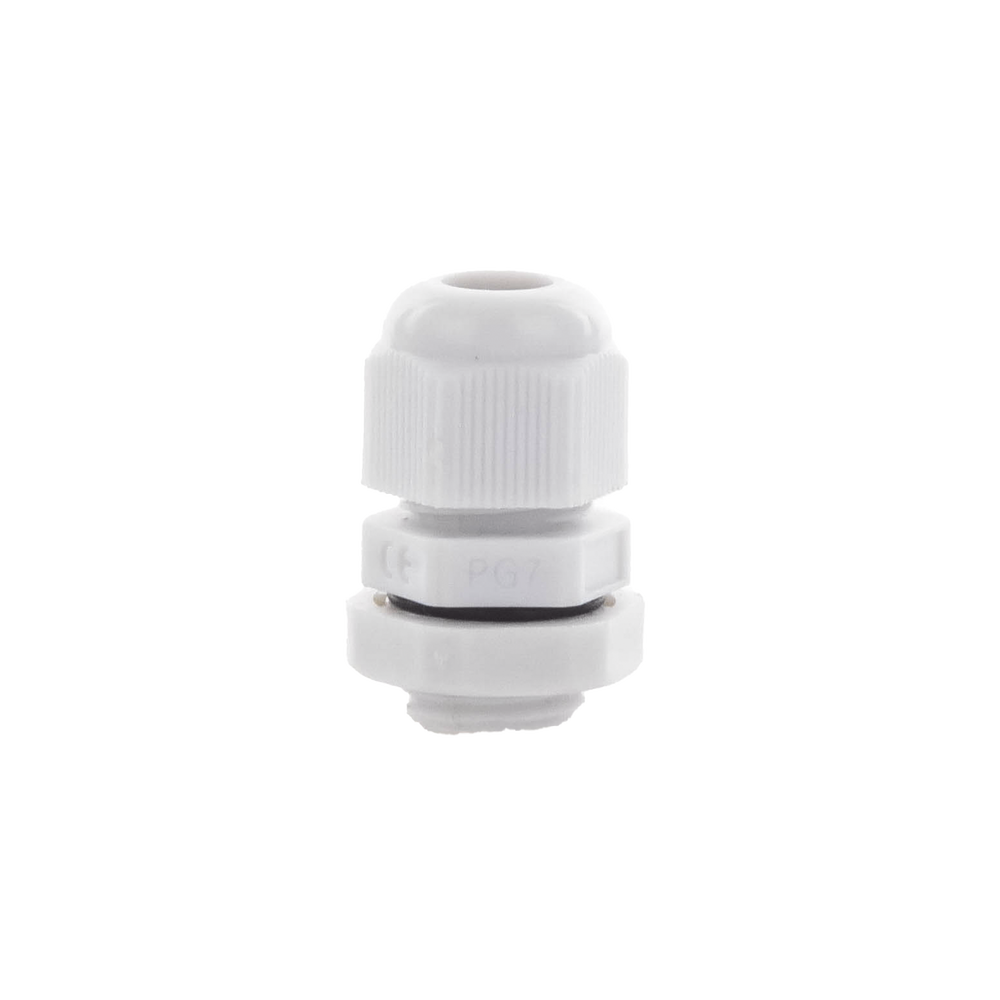 Conector Plástico Gris  Tipo Glándula para Cable de 3.5 a 6 mm de Diámetro.