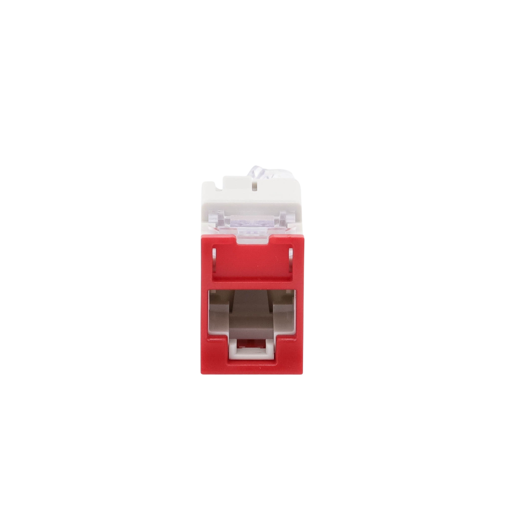 Jack Ultramax Cat6, UTP, Montaje Híbrido en Placa de Pared (Plano y Angulado), Color Rojo, Punch Down - Imagen 3