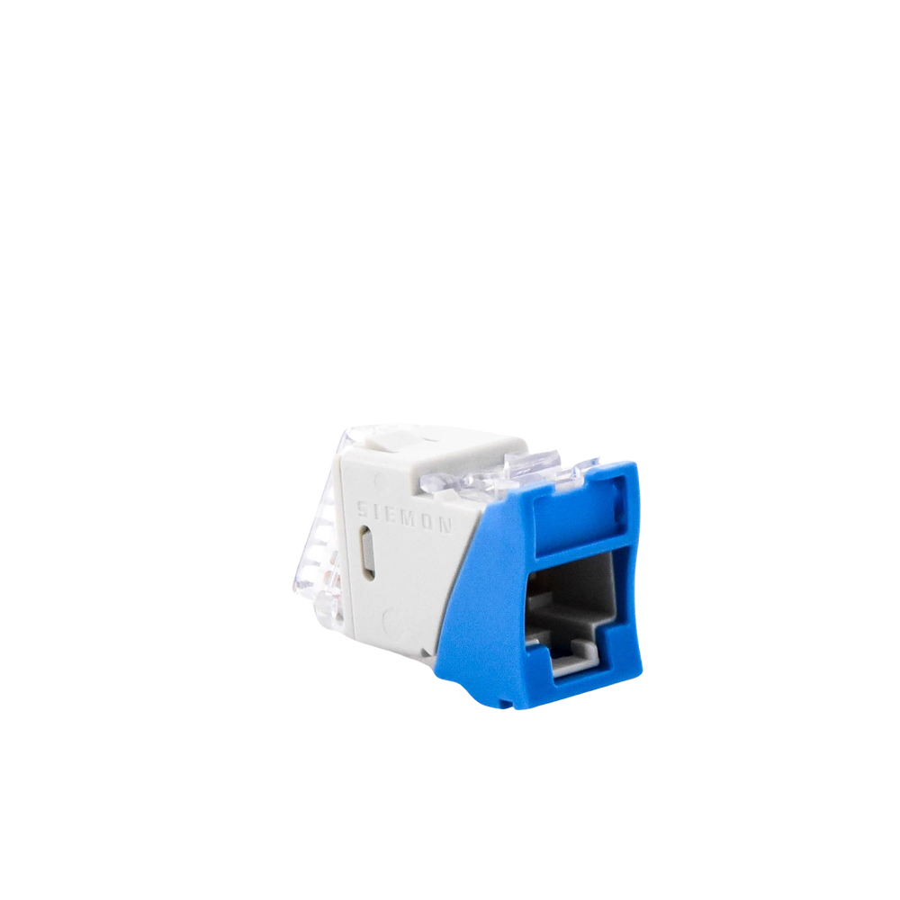 Jack UltraMAX Cat6, UTP, Montaje Híbrido en Placa de Pared (Plano y Angulado), Color Azul, Punch Down - Imagen 3