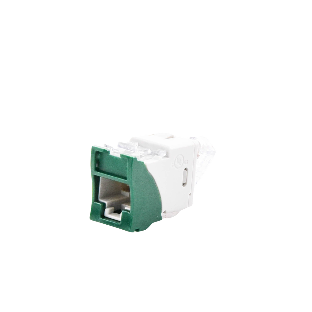Jack Ultramax Cat6, UTP, Montaje Híbrido en Placa de Pared (Plano y Angulado), Color Verde, Punch Down - Imagen 3