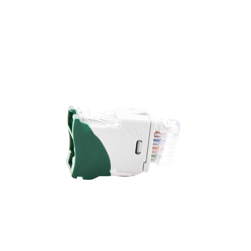 Jack Ultramax Cat6, UTP, Montaje Híbrido en Placa de Pared (Plano y Angulado), Color Verde, Punch Down - Imagen 5