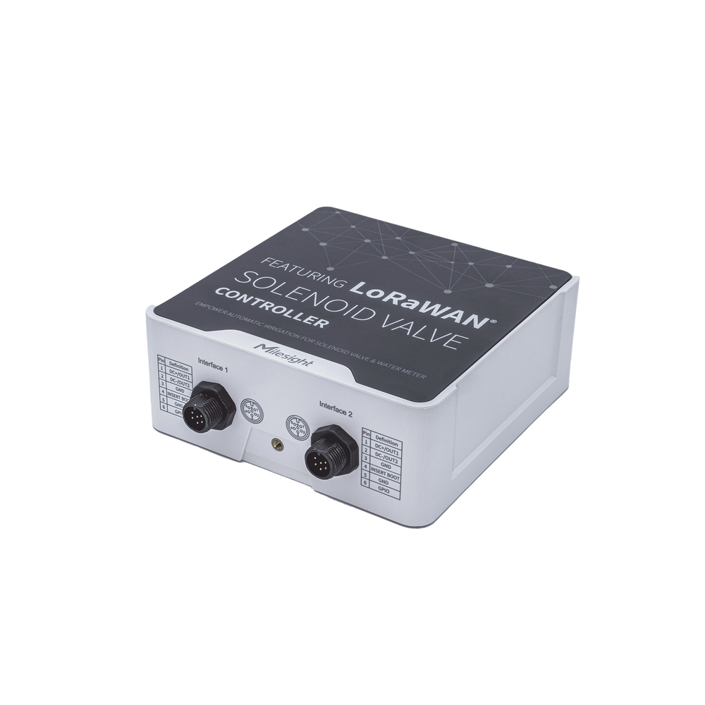 Controlador IoT Industrial LoRaWAN para Válvulas Solenoides / 2 Salidas CC / 2 Entradas por Pulsos / IP67
