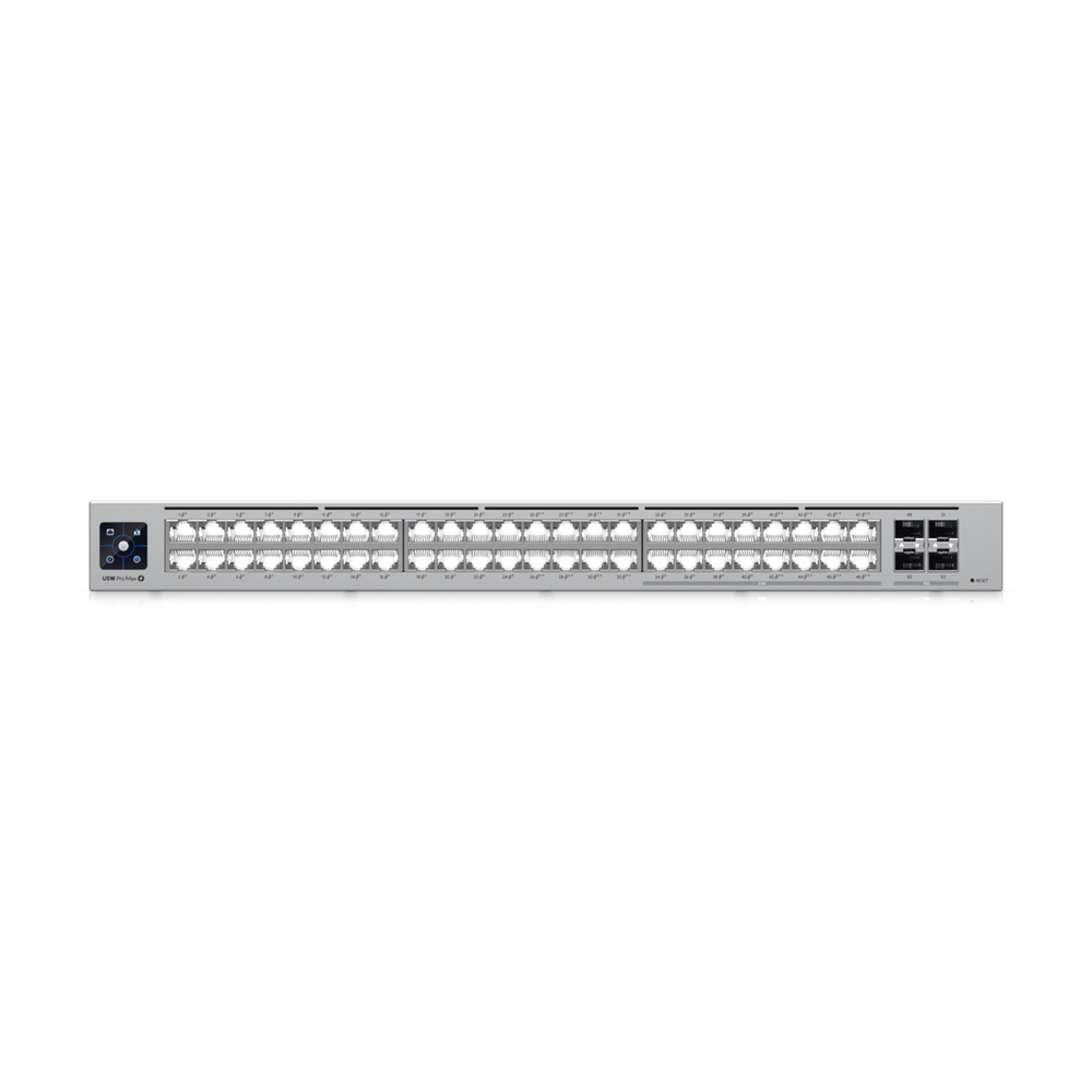 UniFi Switch Pro Max 48 POE, con funciones capa 3, 48 puertos (16 puertos 2.5 GbE (8 POE++ y 8 POE+) y 32 puertos 1 GbE (24 POE+ y 8 POE++)), 2 puertos SFP+ 10G, POE++ 720W, pantalla informativa - Imagen 4
