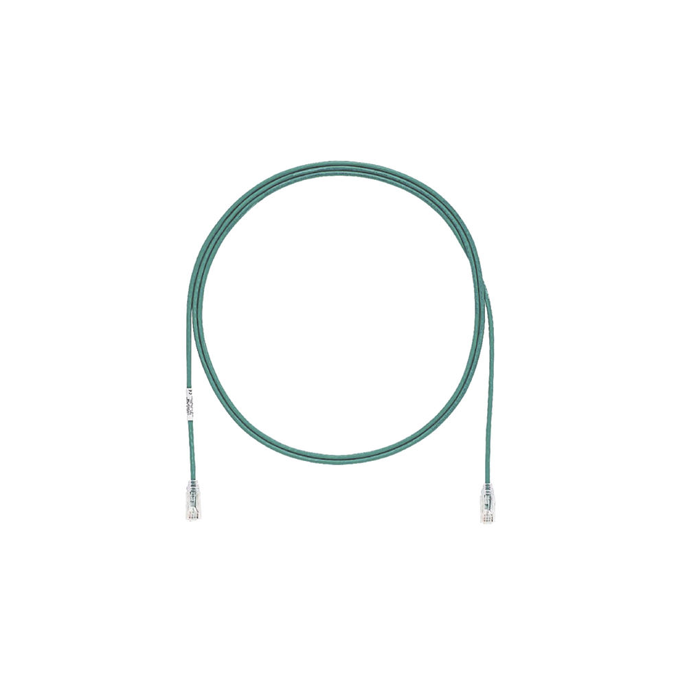 Cable de Parcheo TX6, UTP Cat6, Diámetro Reducido (28AWG), Color Verde, 0.91 Metros (3 Pies)
