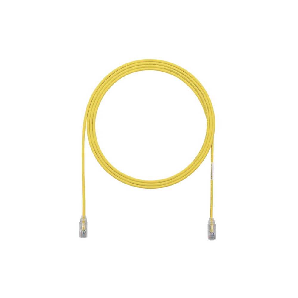 Cable de Parcheo TX6, UTP Cat6, Diámetro Reducido (28AWG), Color Amarillo, 0.91 Metros (3 Pies)