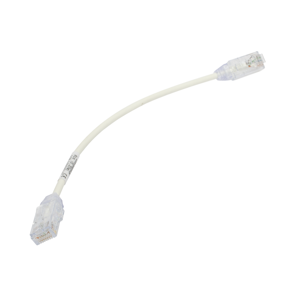 Cable de Parcheo TX6, UTP Cat6, Diámetro Reducido (28AWG), Color Blanco, 20.32 cm (8 Pulgadas) - Imagen 2