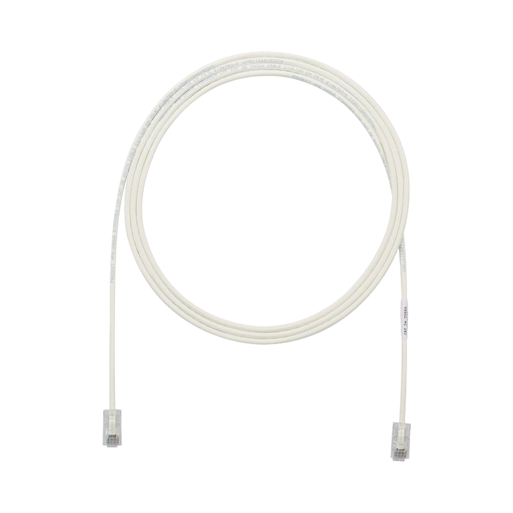Cable de Parcheo UTP Cat6A, CM/LSZH, Diámetro Reducido (28AWG), Color Blanco Mate, 3.05 Metros (10 Pies)