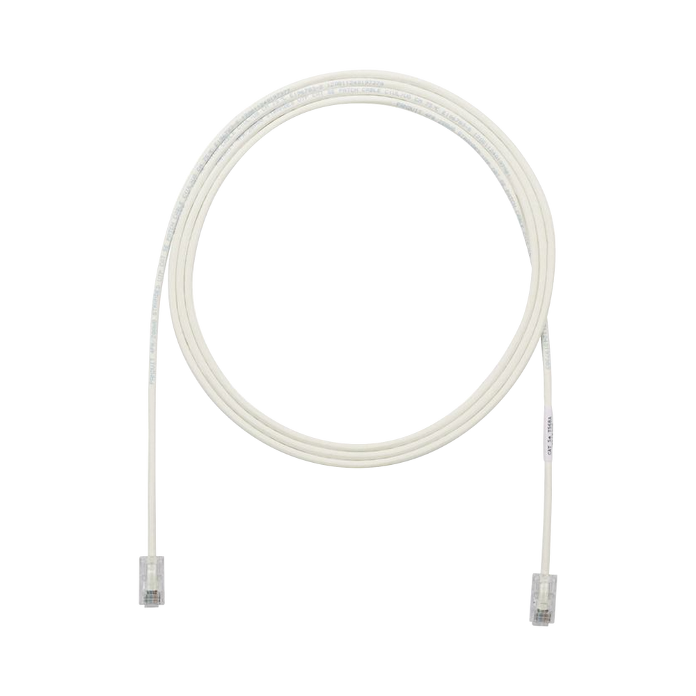 Cable de Parcheo UTP Cat6A, CM/LSZH, Diámetro Reducido (28AWG), Color Blanco Mate, 6.1 Metros (20 Pies)