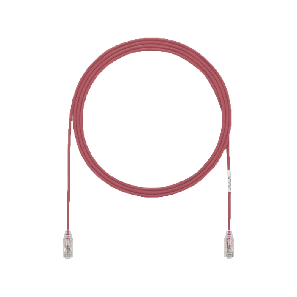 Cable de Parcheo UTP Cat6A, CM/LSZH, Diámetro Reducido (28AWG), Color Rojo, 0.91 Metros (3 Pies)