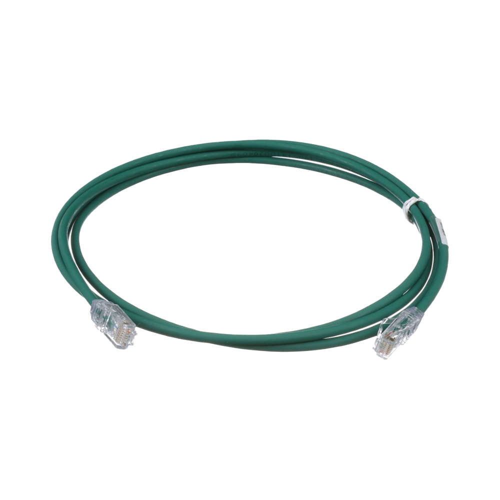 Cable de Parcheo UTP Cat6A, CM/LSZH, Diámetro Reducido (28AWG), Color Verde, 1.52 Metros (5 Pies)