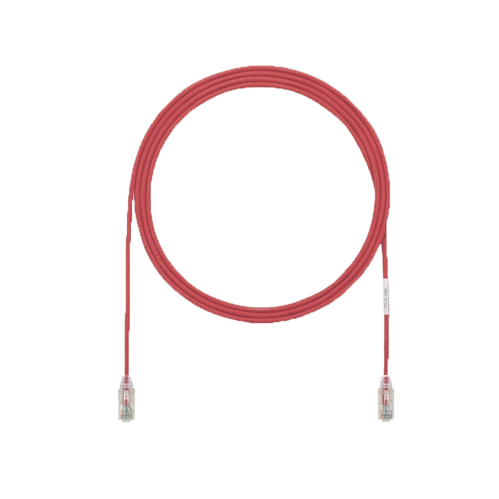 Cable de Parcheo UTP Cat6A, CM/LSZH, Diámetro Reducido (28AWG), Color Rojo, 1.52 Metros (5 Pies)