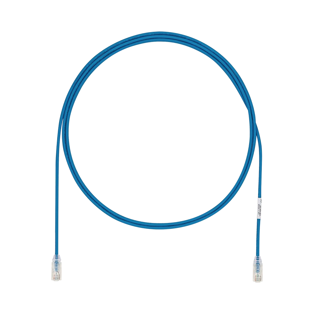 Cable de Parcheo UTP Cat6A, CM/LSZH, Diámetro Reducido (28AWG), Color Azul, 2.13 Metros (7 Pies)