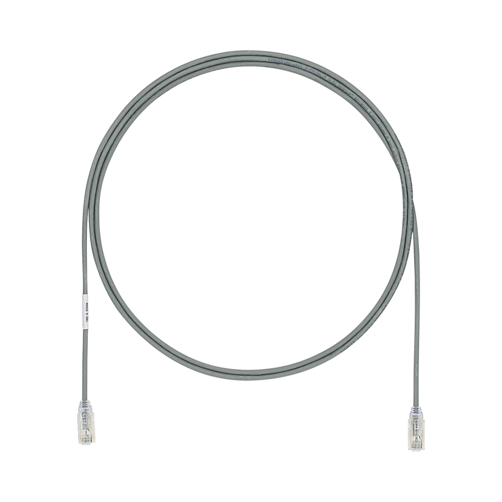 Cable de Parcheo UTP Cat6A, CM/LSZH, Diámetro Reducido (28AWG), Color Gris, 2.13 Metros (7 Pies)