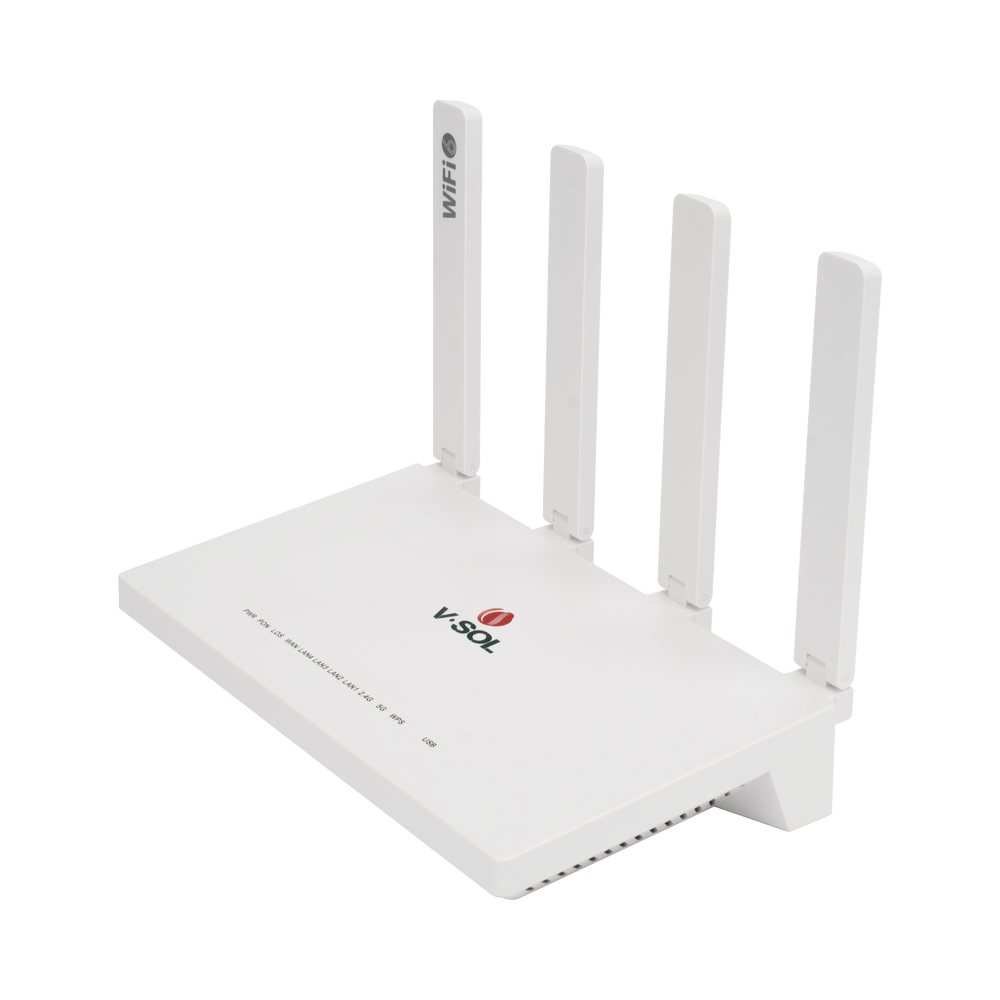 ONU GPON/EPON con Wi-Fi 6 AX1500 / 4 Puertos Gigabit / Puerto PON SC/UPC, Hasta 1500 Mbps