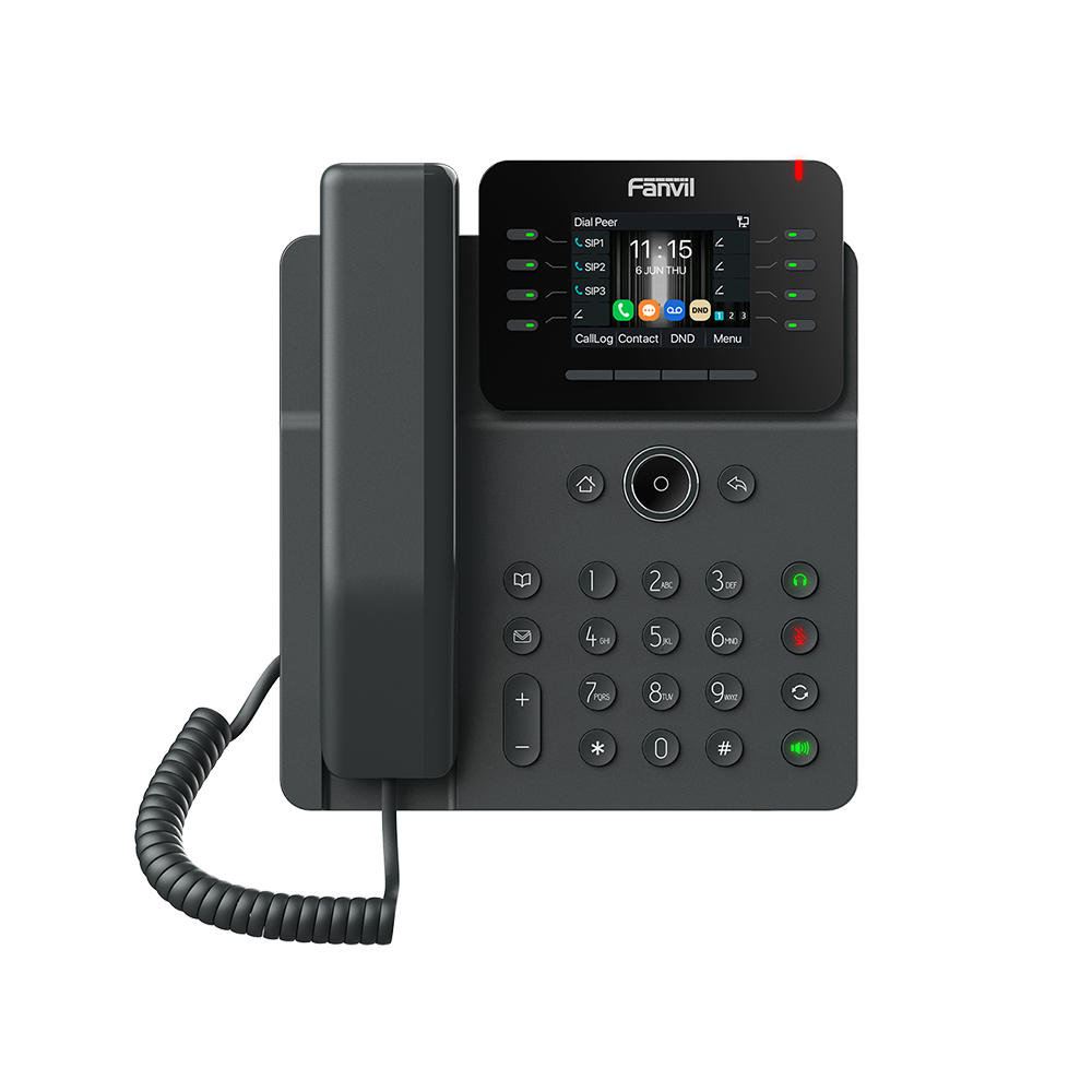 Teléfono IP Empresarial / 12 Líneas SIP / Pantalla Color 2.8" HD 320x240 / Audio HD G.722 y Opus / Conferencia 6 Vías / Bluetooth 5.4 / PoE 802.3af / Gigabit