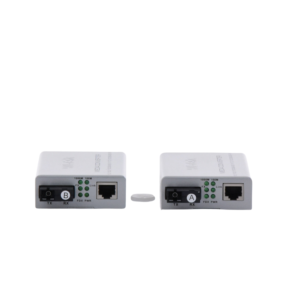 Convertidor de medios / Hasta 20 Km / 1 puerto SC/UPC 1000Mbps / 1 puerto RJ45 1000Mbps / WL: Tx 1310nm - Rx 1550nm / incluye 2 piezas A y B - Imagen 3