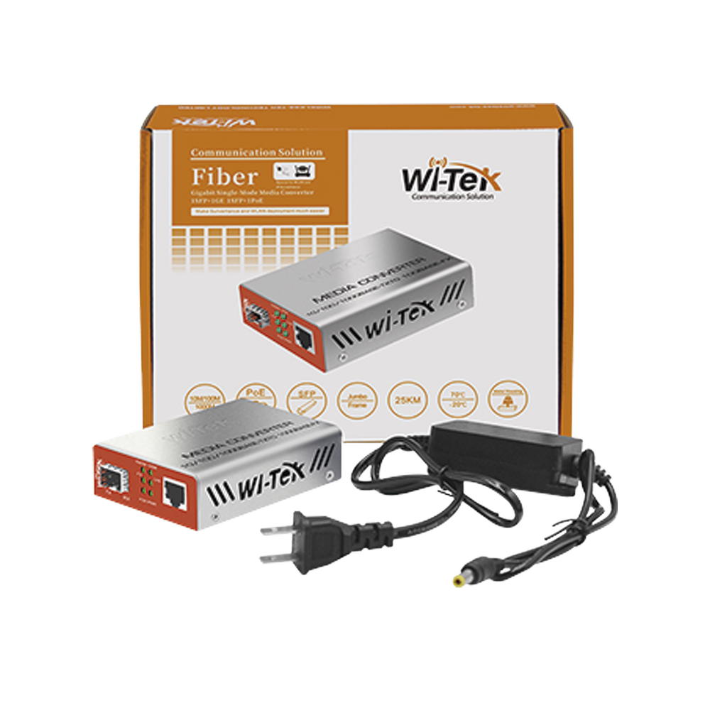 Convertidos de medios / 1 puerto RJ45 100/1000 Mbps PoE Out 802.3af/at / 1 SFP 1000Mbps / hasta 25 Km - Imagen 3